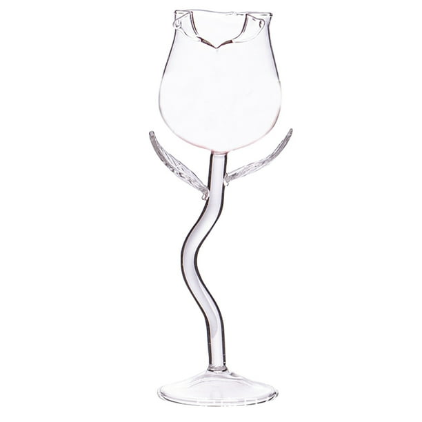 1 copa de vino con forma de rosa creativa para fiestas, cenas, festivales, copas de vino tinto.