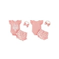 thumbnail image 2 of BemeyourBBs Baby Girls Summer Clothes Newborn Hospital Going Home Baby Girl Outfits She's Here Letter Print Fly Sleeves Romper and Bow Print Shorts Headband 3Pcs Set, 2 of 9