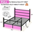 thumbnail image 3 of Chuangshuo Guard Full Size Bed Frame with LED Storage Headboard Shelf , Metal Platform Bed, Noise-Free, Black, 3 of 8