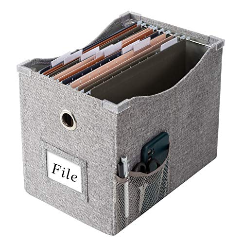 Storage File Boxes File Storage Box with Extra Pocket Storage Collapsible Hanging File Storage