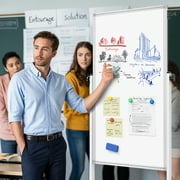 TACWILY 36x24 inch Rolling Whiteboard, Height Adjustable Magnetic Dry Erase Board with Circular Stand on Wheels