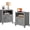 Gray, variant on CHITOOMA Farmhouse Nightstands, Bedside Tables with Storage Cabinet, Open Shelf, Built-In USB and Power Outlets, White and Brown