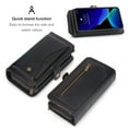 thumbnail image 3 of iPhone 11 6.1" Case, Allytech Vegan Leather Flip Stand Multi-Function Cards Holder Cash Pocket Purse Detachable Back Cover Magnetic Protection Shockproof Case Cover for Apple iPhone 11 6.1",Black, 3 of 10