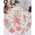 thumbnail image 2 of Round Placemats Set of 4 Red Starfish Conch Place Mats Washable Woven Placemat Shell Seahorse Circle Braided Table Mat for Kitchen Dining Table Party Home Decor 15 Inch, 2 of 8