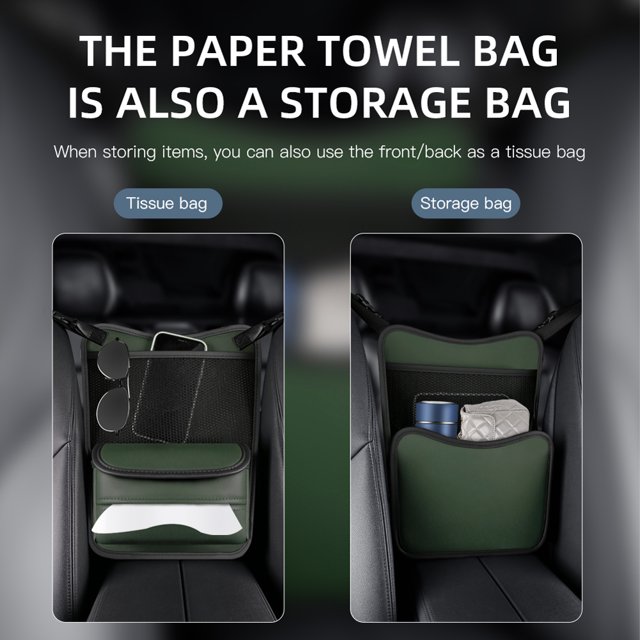 Bolsa de cuero para colgar en el medio del asiento del coche, bolsa de almacenamiento de asiento suave para guardar y ordenar el coche Ndcxsfigh Accesorios para autos y motos