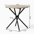 thumbnail image 4 of Homycasa Modern Round Dining Table with Cross Black Base Natural Wood, 4 of 6