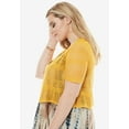 thumbnail image 5 of Roaman's Women's Plus Size Cropped Pointelle Short Sleeve Cardigan Sweater, 5 of 5