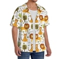 thumbnail image 2 of Balery Tiger Lion Camisa Casual de Manga Corta con Botones para Hombre, Texturizada, Estilo Cubano, para Playa, Verano-4X-Large, 2 of 5