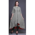 thumbnail image 2 of Bimba White Curve Diamond Geometric Indian Kurtis For Women Anarkali Kurti Printed Long Asymmetrical Regular Fit Tunic-Medium, 2 of 5