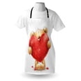 thumbnail image 3 of Bear Apron Valentine's Day Inspired Sweet Teddy Bear Holding a Big Red Heart Love Romance, Unisex Kitchen Bib Apron with Adjustable Neck for Cooking Baking Gardening, Sand Brown Red, by Ambesonne, 3 of 3