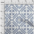 thumbnail image 2 of oneOoneCottonSilkTealBlueFabricAsianFloralBlockFabricForSewingPrintedCraftFabricByTheYard42InchWide, 2 of 4