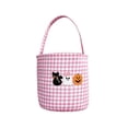 thumbnail image 2 of Halloween Storage Basket Plaid Fabric Handheld 8.6x9.1in with Ghost Pumpkin Print for Festival Party Decor by OVFUIZ, 2 of 6