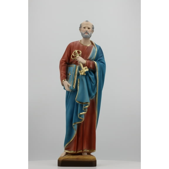 The Faith Gift Shop Saint Peter Made of Resin Material and Hand Painted in Italy Special Gift to Show Faith and Love for Friends and Family Members.