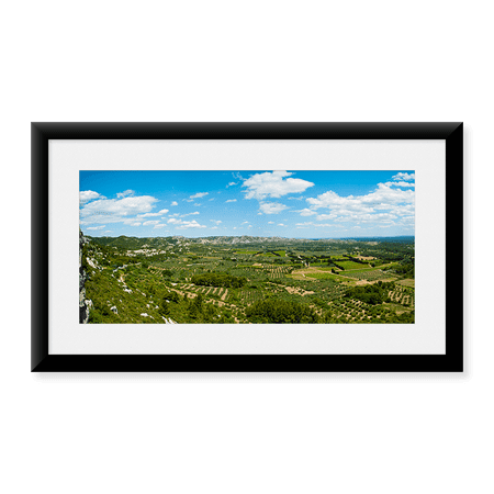 Framed Art Print, Valley with olive trees and limestone hills by Panoramic Images, 11-7/8" x 17-7/8"