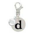 thumbnail image 2 of Delight Jewelry Silvertone Disc 1/2'' Initial - d - - Silvertone Clip on Charm with Clear Crystal Drop, 2 of 4