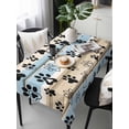 thumbnail image 6 of Blue Dog Paw Print Table Cloth, Vintage Farmhouse Rustic Wooden Grain Waterproof Tablecloth for Rectangle Tables, Reusable Washable Fabric Table Cover for Restaurant Kitchen Dining Tables 54"x108", 6 of 6