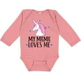 thumbnail image 3 of Inktastic My Meme Loves Me Girl Unicorn Girls Long Sleeve Baby Bodysuit, 3 of 5