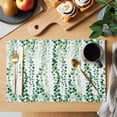 thumbnail image 2 of Green Weeping Eucalyptus Placemats Set of 8, Spring Summer Country Leaves Placemats for Dining Table, Place Mats for Kitchen Tabletop, Waterproof Wipeable Dining Table Mats Set, 2 of 9