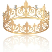 King Crown - Gold Royal Gift for Birthday, Prince Homecoming, Prom, Halloween Costume - Medieval Accessories