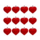 thumbnail image 1 of Adornos de corazón para San Valentín | Juego de 12 colgantes de corazón flocado de 4,5 cm para coronas, regalos y decoración de fiestas | Elegantes decoraciones rojas para celebraciones románticas, 1 of 6
