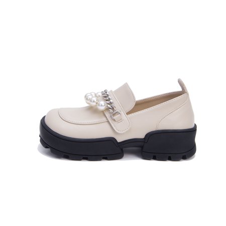 

Girls Loafers Soft-soled Non-slip Shoes With Metal Chain Decor