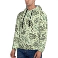 thumbnail image 3 of Kdxio Green Snake Print Mens Casual Hooded Collar Drawstring Hoodies Pullover Sweatshirts Casual Long Sleeve Shirts-Small, 3 of 7