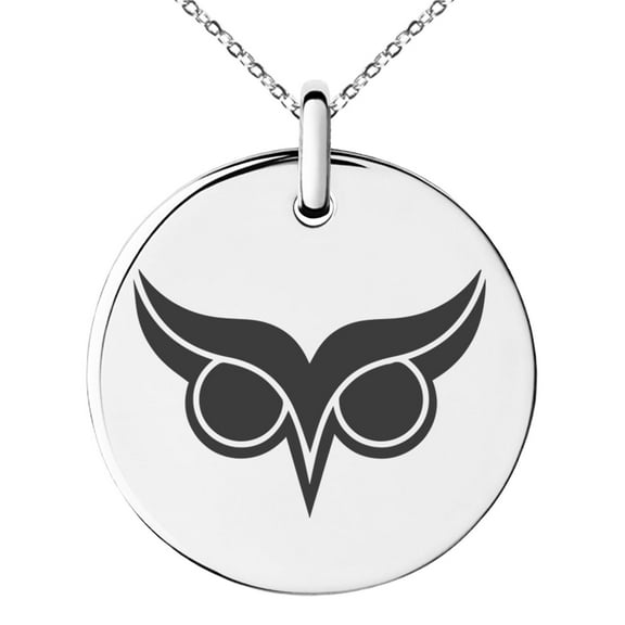 Stainless Steel Athena Greek Goddess of Wisdom Engraved Small Medallion Circle Charm Pendant Necklace