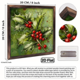 thumbnail image 3 of 2D Flat, 1pc, Charming Christmas Sign Featuring Holly, Measuring 8X8 Inches, Ideal for Decorating Your Desk in The Living Room Or Entryway, Suitable for Office Use, a Wonderful Holiday Present, 3 of 9