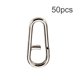 thumbnail image 1 of 50 piezas de acero con cabeza doblada, anillos divididos ovalados, señuelos giratorios, aparejos de pesca a presión (S) Tmvgtek pescar, 1 of 7