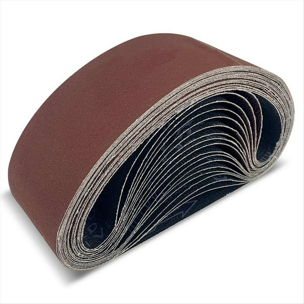 Juego de Correas de Lijado para Lijadora de Banda Multiusos de 3 X 24 Pulgadas, 18 Piezas, Material de Óxido de Aluminio para un Rendimiento Potente