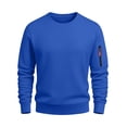 thumbnail image 4 of LYSMORA Men's Crew Neck Pullover Sweatshirt, Long Sleeve Zipper Arm Pocket Loose Casual Daily Athletic Tops, 4 of 8