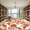 thumbnail image 2 of ODIKA 6'x9' Machine Washable Non-Slip Area Rug, Beach Waves Abstract High Traffic Rug with Pad, Beige, 905976, 2 of 8