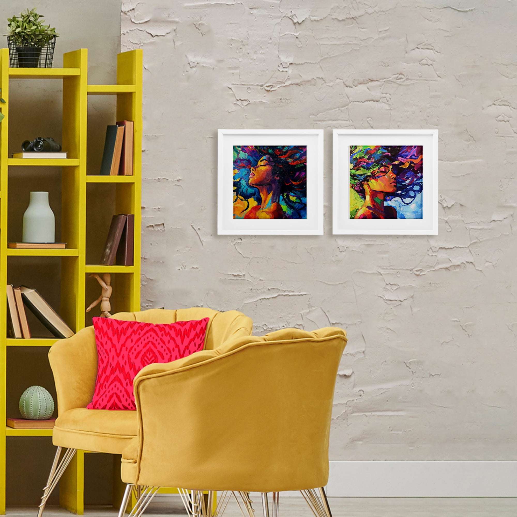 Stupell Industries Radiant Flow Of Colors 2 Piece White Framed Print Under Glass Set, design by Svetlana Aleynikova