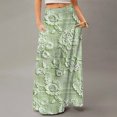thumbnail image 2 of LWavelet Embossed Floral Maxi Skirt with Side Pockets Women Elegant Daily Casual Flowy Versatile Bottoms Green L, 2 of 5