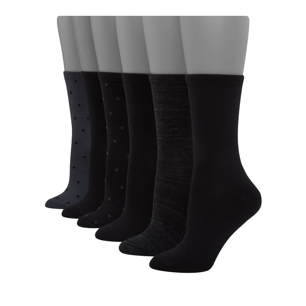 Hanes - Hanes Women's ComfortSoft Crew Socks, 6 Pack - Walmart.com ...
