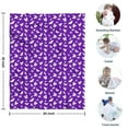thumbnail image 4 of Purple White Butterfly Pattern Blanket,Comfortable Soft Flannel Throw Blanket,All Season,Warm Lightweight Blankets for Sofa Bed Couch Living Room Chair,30"x40", 4 of 4