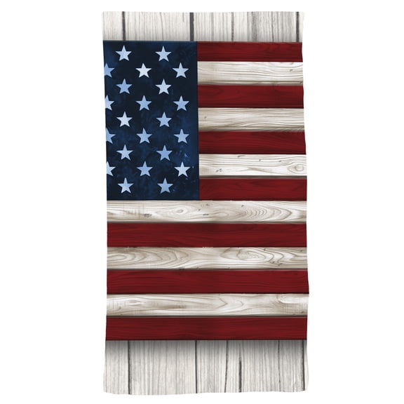 Briarwood Lane Wooden American Flag Cotton Hand Towel