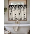 thumbnail image 4 of Spring Botanical Living Room Curtains 2 Panel, Black Eucalyptus Butterfly Rustic Cafe Window Treatment, Farmhouse Bedroom Bathroom Kitchen Curtains Drapes 104"x54", 4 of 6
