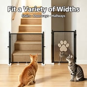 Pet Gate for Stairs & Doorways, No-Drill Dog Gate Indoor Outdoor, Mesh Gate for Hallways, Porch, Pet Toddler Safety Essentials, Easy Install _ S