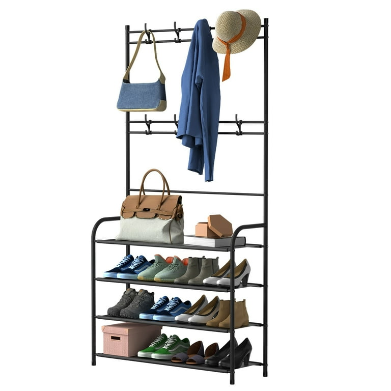 Shoe rack coat hanger combo sale