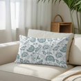 thumbnail image 3 of Boho Teal Green Floral Queen Size Pillow Cover, Pillowcase Protectors with Zipper, Breathable Decorative Throw Pillow Case Cover, Vintage Farmhouse Paisley Leaf Pillow Shams for Couch Sofa 20x30Inch, 3 of 8
