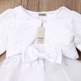 thumbnail image 3 of Bébé Filles 3PCS Robe Costume Taille Arc TuTu Robe + Manches Longues Châle Tops + Bandeau, 3 of 6