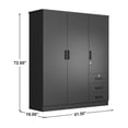thumbnail image 3 of Pemberly Row Engineered Wood Wardrobe Armoire Closet in Black, 3 of 12