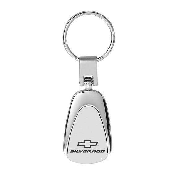 Chevrolet Silverado Chrome Metal Tear Drop Auto Key Chain