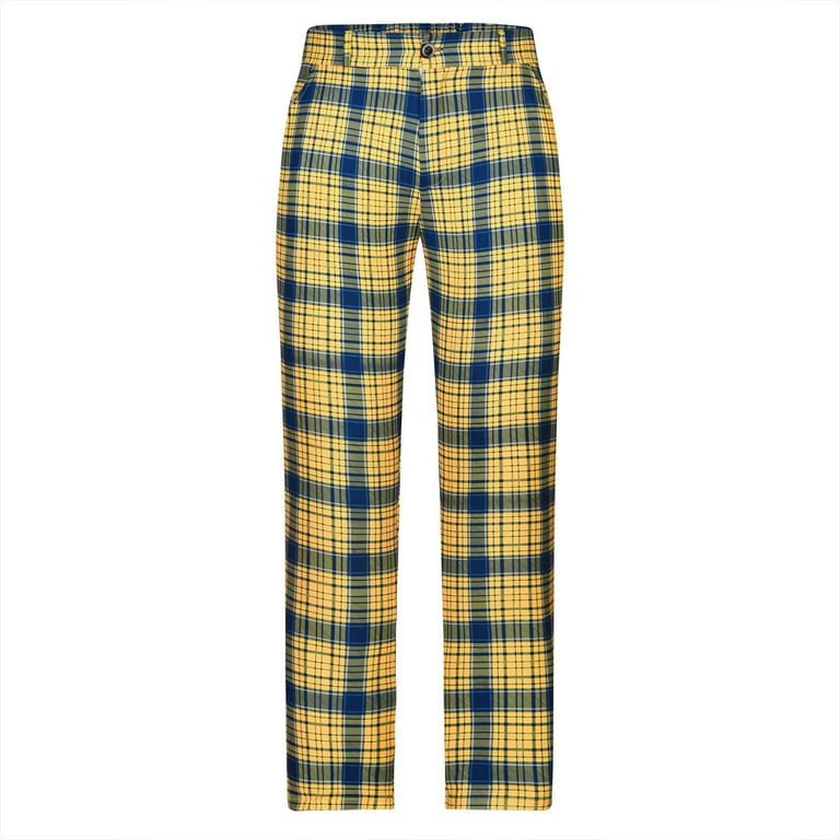 Edvintorg Plaid Pants For Men Work Casual Clearance Men's Printing