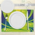 thumbnail image 3 of Ambesonne Brazil Place Mats Set of 4, Geometric Green Blue Art, Standard Size, Pale Green and Dark Blue, 3 of 6