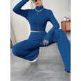 thumbnail image 4 of Conjunto de Pijama de Larga para Mujer, Conjunto de Pijama Informal de 2 Piezas, Ropa de Dormir de Otoño Azul S, 4 of 8