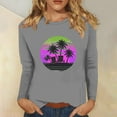 thumbnail image 2 of BangWanChi Long Sleeve Shirts for Women Women's Retro Fashion Classic Print Long Sleeved Round Neck Tops/shirt, 2 of 4