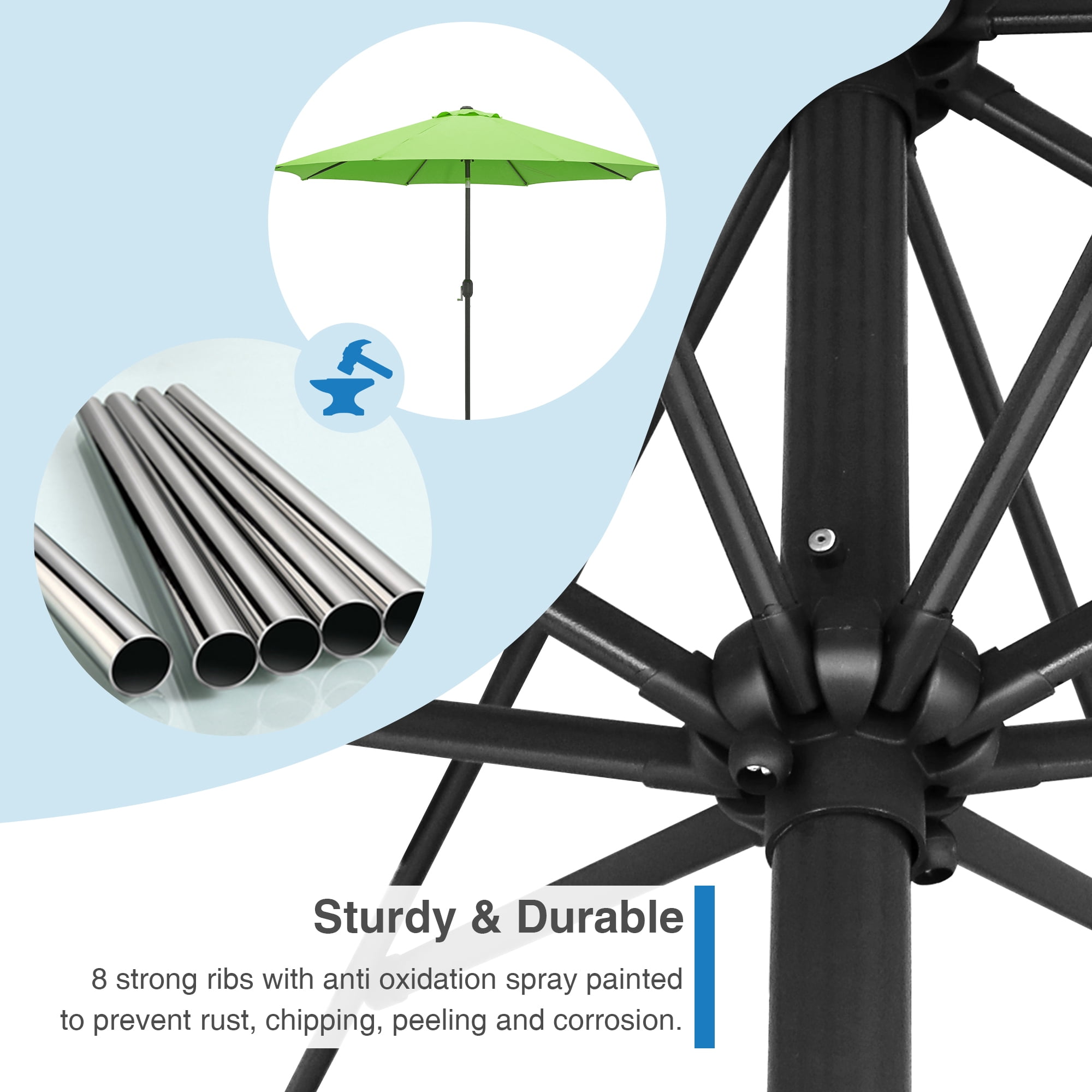 Abble Outdoor 10ft Patio Umbrella with Crank and Tilt - Lime Green