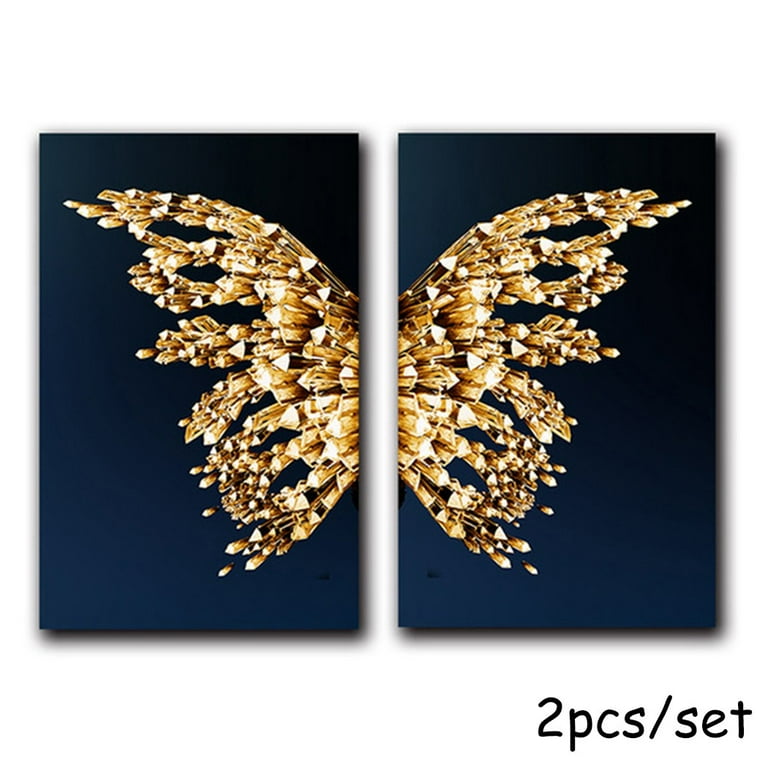 Set of golden butterflies Gold butterflies